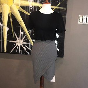 1 state summer mini dress asymmetrical bottom